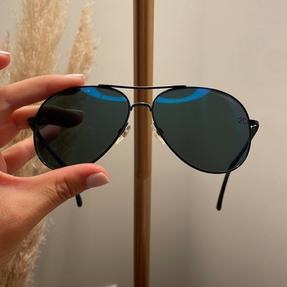 Chanel Aviator Blue Tint Sunglasses - Picture 2 of 8